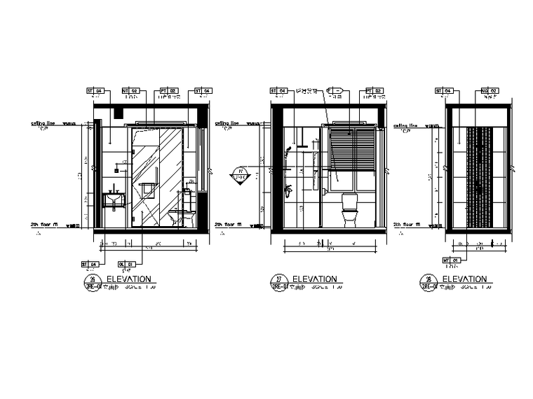 [上海]欧式联排别墅CAD施工图（含效果图、实景图、3D模型）-【上海】欧式联排别墅CAD施工图（含效果图、实景图、3D模型）立面图