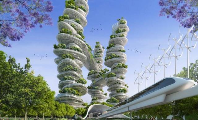 纽约农场住所多元摩天资料下载-2050年 巴黎智能城市的8个高科技建筑