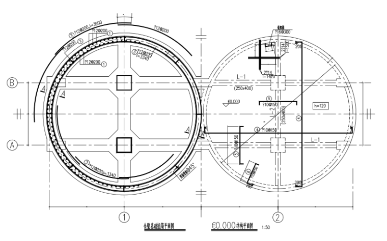 水泥厂双仓结构图（CAD、5张）_3
