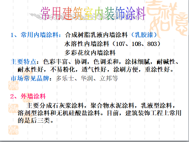 墙面装饰构造施工图识读教程-建筑室内涂料