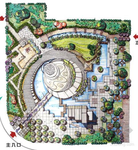 城市文化广场景观设计资料下载-江南某城市广场景观设计