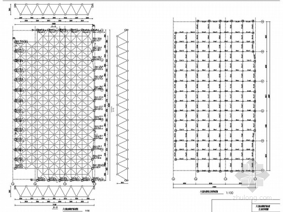 网架结构构造图资料下载-网架结构舞台屋顶结构图