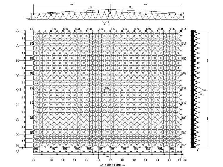 [安徽]正放四角锥螺栓球网架结构工业厂房结构施工图-1