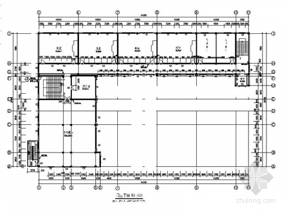 現代風格市級重點中學教學樓建築平面圖