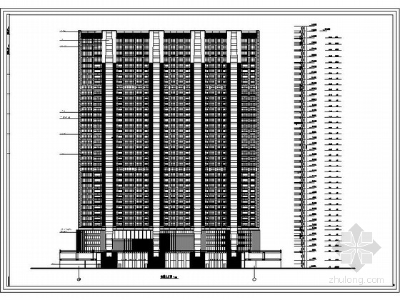 [北京]40层超高层商住楼建筑施工图-住宅区剖面图 