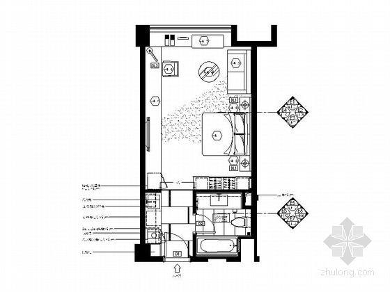 成都现代简约设计资料下载-[成都]简约现代一居室装修施工图