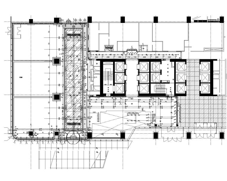 [山东]喜来登酒店公区及样板间室内施工图-5一层大堂接待区灯具定位图