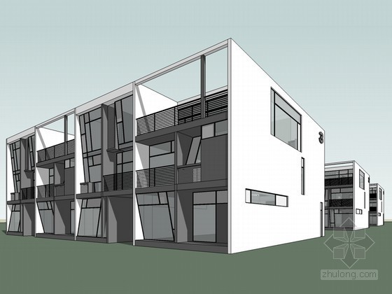 办公建筑SketchUp模型下载