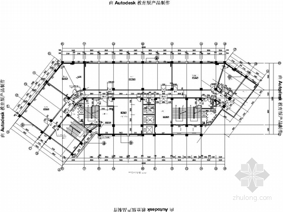 [安徽]15层框架剪力墙结构中学教育综合楼建筑及结构图（图纸详尽）-平面图