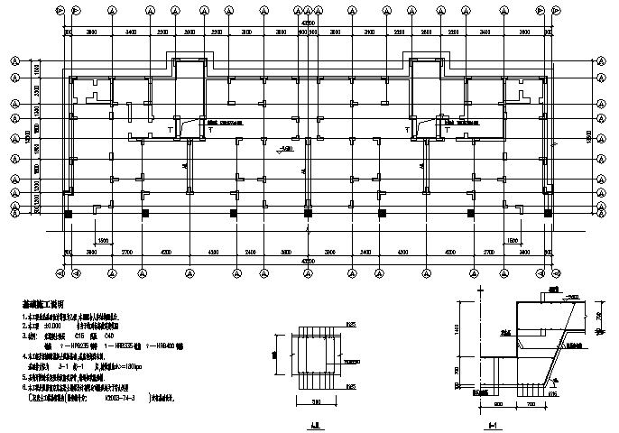 异形屋面结构CAD详图资料下载-43X13.5m异形柱框架住宅楼施工图（CAD，11张）