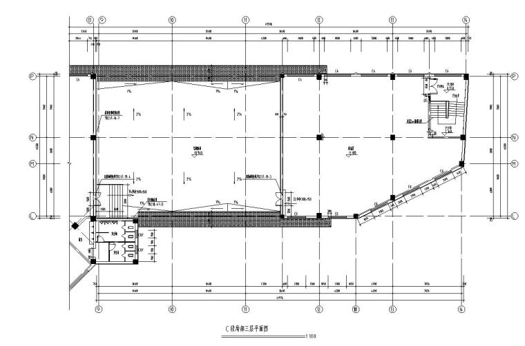 [宁夏]五层中式风格办公楼建筑施工图（含全专业）-五层中式风格办公楼建筑平面图