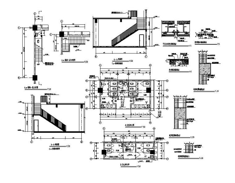 [宁夏]多层现代风格农贸市场建筑施工图（含效果图及全专业）-多层现代风格农贸市场建筑详图