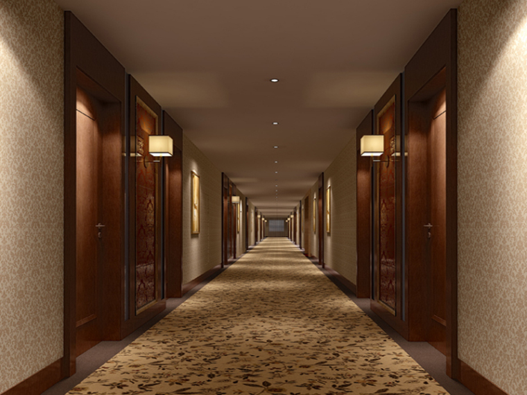 酒店走道地毯贴图资料下载-宾馆走道3D模型下载
