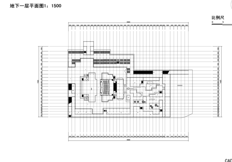 [扬州]某演艺中心建筑设计方案文本-地下一层平面图