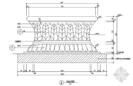 景观小品平立剖面图资料下载-柱础详图