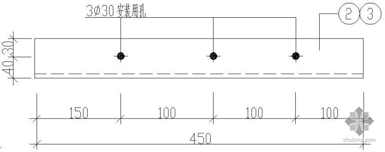 挡板墙挡板桩资料下载-某门口挡板左支架（左右支架对称）节点构造详图