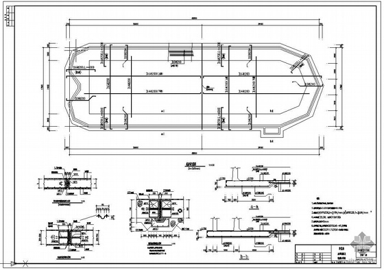 氧化沟cad图资料下载-湖北某污水处理厂氧化沟工程结构图