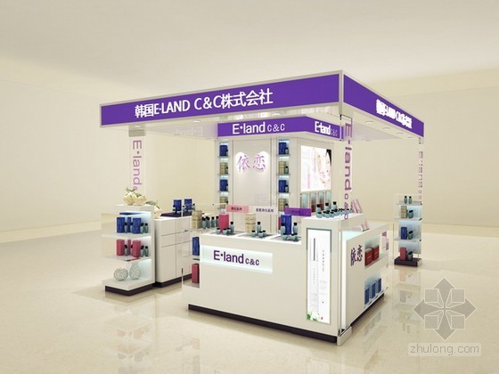 化妆品展示设计效果图资料下载-化妆品柜台3d模型下载