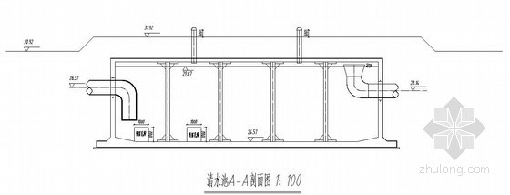 150立方清水池图集资料下载-某5000方清水池构造详图