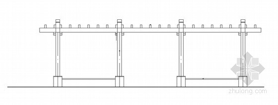 木质廊架cad施工资料下载-弧形木质廊架施工详图