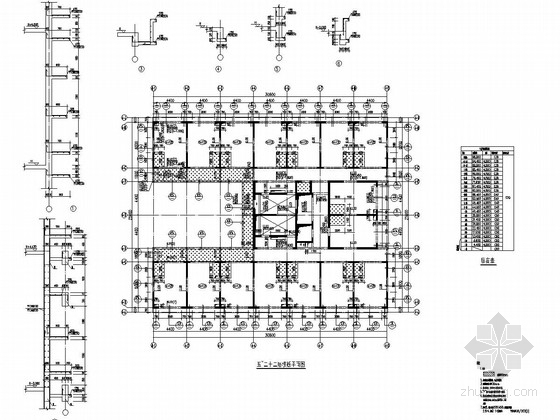 [深圳]4幢经典名居塔楼结构施工图（5万平）-4号五~二十二层模板平面图 