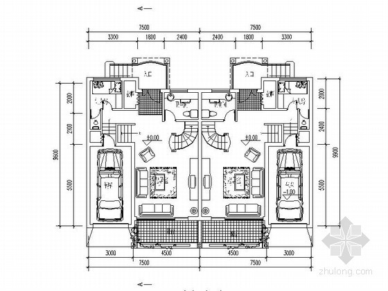 某三层双拼别墅建筑方案图（200平方米）- 