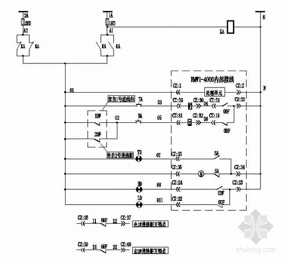 低压柜双电源进线图纸资料下载-双进线与母联柜互锁原理接线图