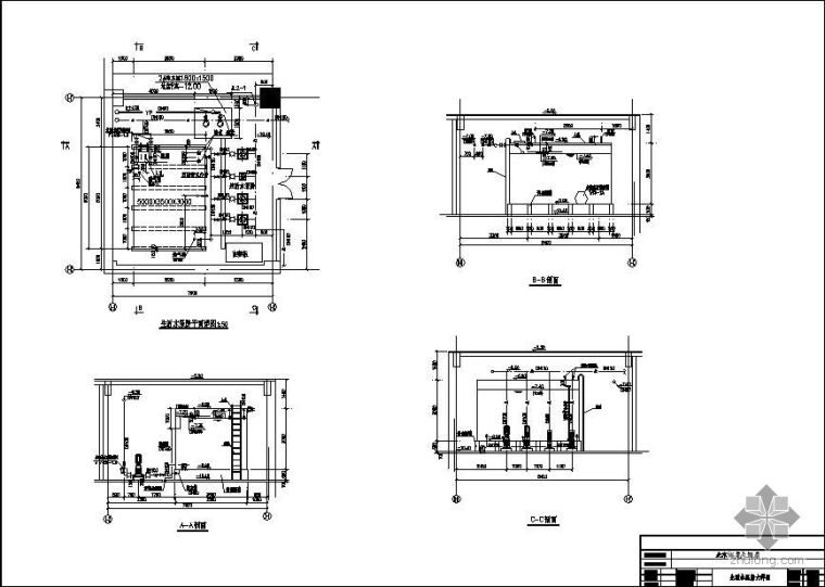 CAD水泵大样图资料下载-北京某酒店生活水泵房大样图