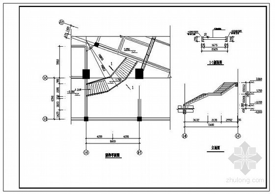楼梯梯段构造资料下载-某钢结构楼梯节点构造详图