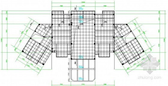[广东]办公楼高支模板施工方案（专家论证 10.25m）-二层高支模支撑示意平面图