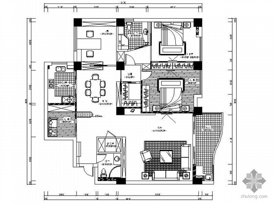 四室两厅的预算资料下载-[温州]某四室装修方案图（含预算）