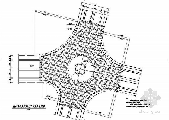 道路交叉口景观节点设计资料下载-市政道路工程道路交叉口竖向节点详图设计