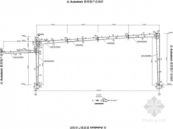 35米两跨门式刚架资料下载-水产车间47米跨门式刚架结构施工图