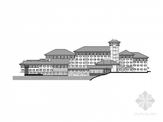 新中式园林式酒店资料下载-[江西]四层新中式风格宾馆建筑施工图