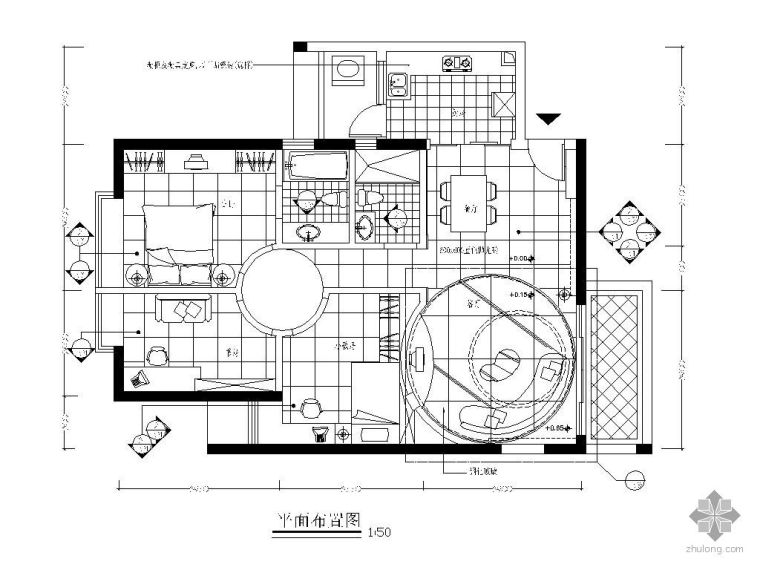 家装户型平面图资料下载-个性三居户型平面图