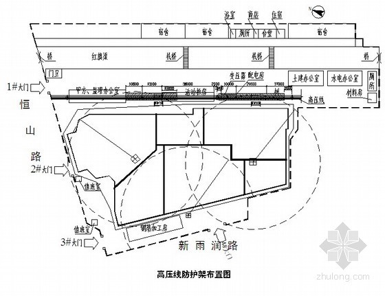 毛竹脚手架高压线防护资料下载-某工程高压线防护施工方案（有计算书）  超爽会员免费下载