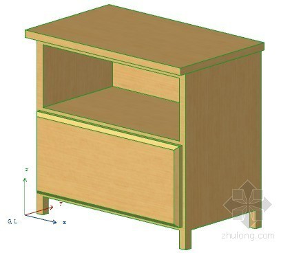 欧式床头柜尺寸资料下载-床头柜02 ArchiCAD模型