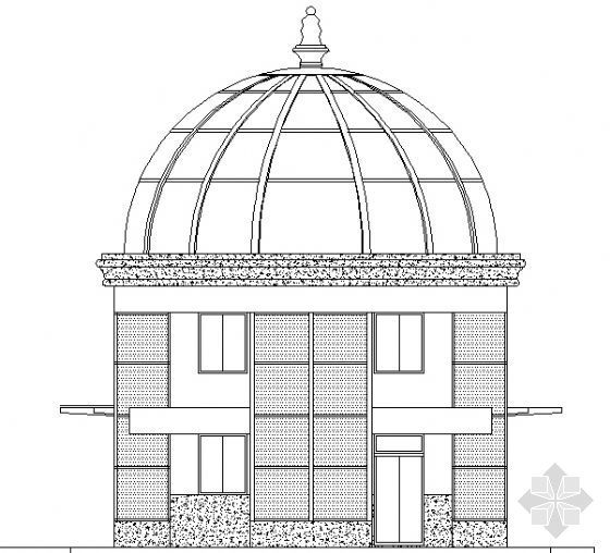 警卫室大门CAD资料下载-某圆拱屋顶的警卫室建筑施工图