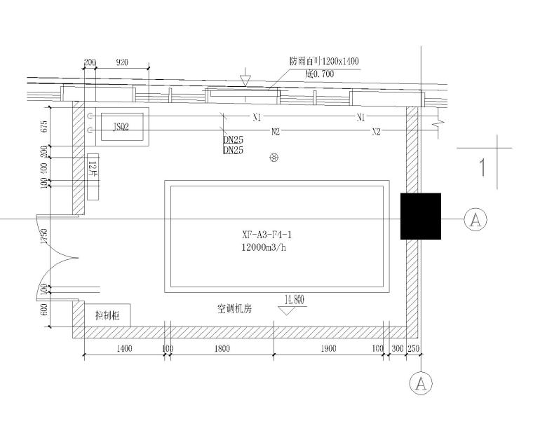 推拉门大样画法资料下载-医疗建筑空调机房大样图