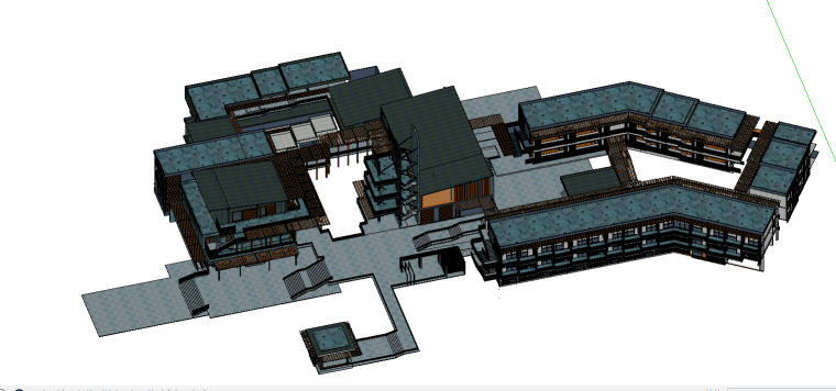 山地旅馆建筑设计图资料下载-[精品]山地旅馆——SU建筑模型