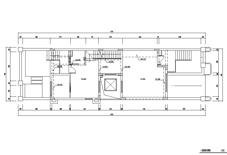 风景合院中式风别墅设计施工图（附效果图）-原始结构图