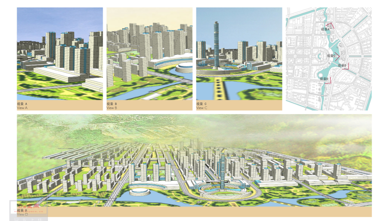 天津南河镇区总体城市规划景观设计（滨水，休闲景观）A-7 天际线