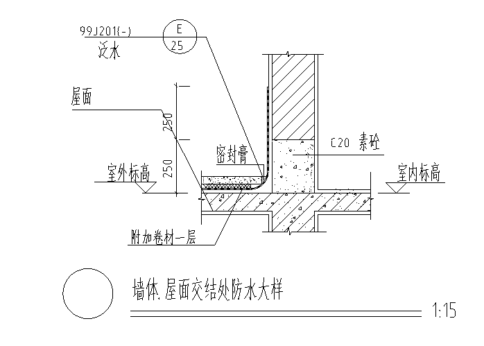 各种建筑构造做法节点详图汇总-墙体、屋面交结处防水大样