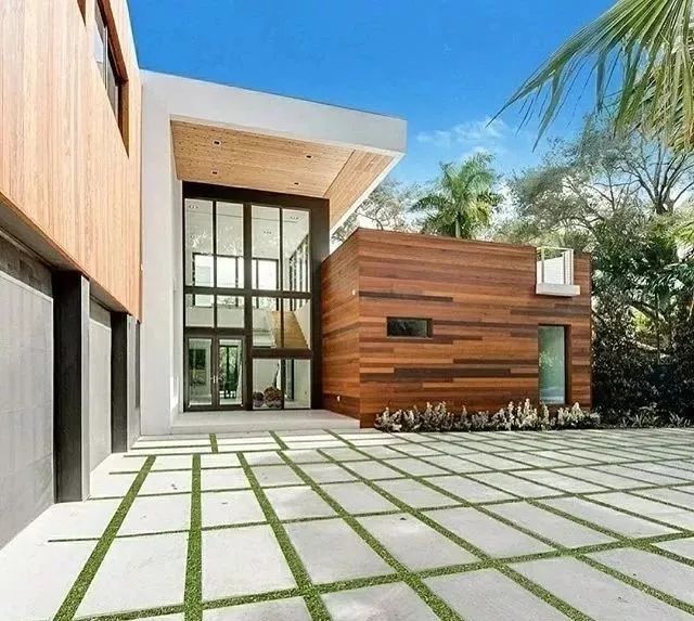 草坪铺装CAD资料下载-40款庭院透水铺装，兼具美学与生命力