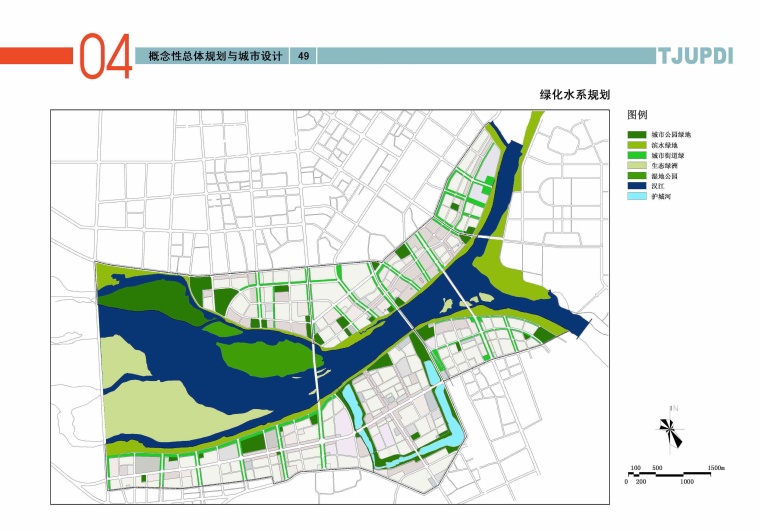 [湖北]汉江两岸概念性城市设计方案文本-D06绿化水系规划图