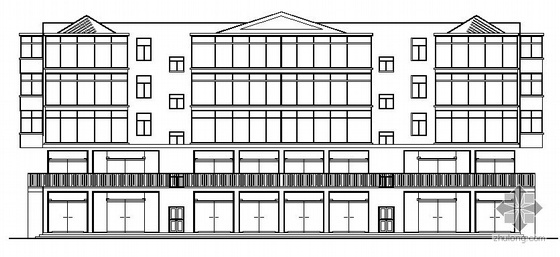 一层框架二三四楼结构砖混资料下载-某市场四层综合楼建筑施工图