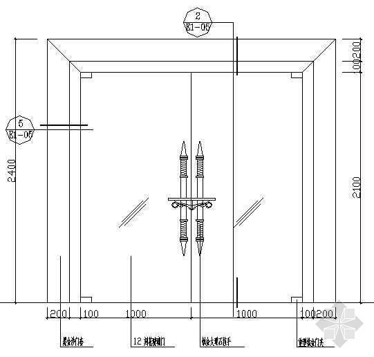 玻璃安装CAD资料下载-大堂等玻璃大门安装详图