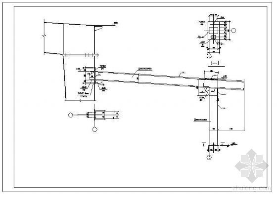 对焊法兰资料下载-柱上连有C型槽对焊钢架详图
