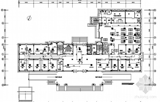 办公楼弧线建筑平面图资料下载-某政府办公楼空调平面图
