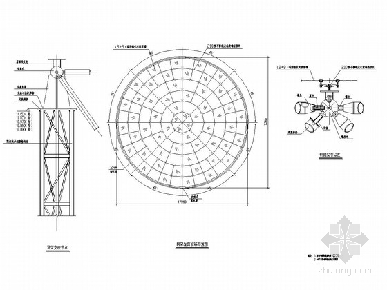 网架结构构造图资料下载-会所屋顶网架结构施工图